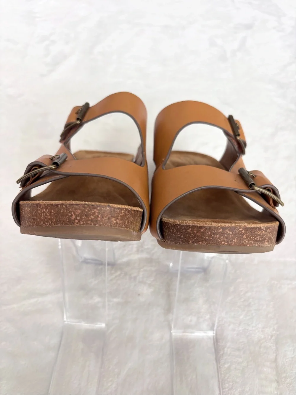 COMFORTIVA Emah Tan Leather Slide-On Wedge--EUC--9